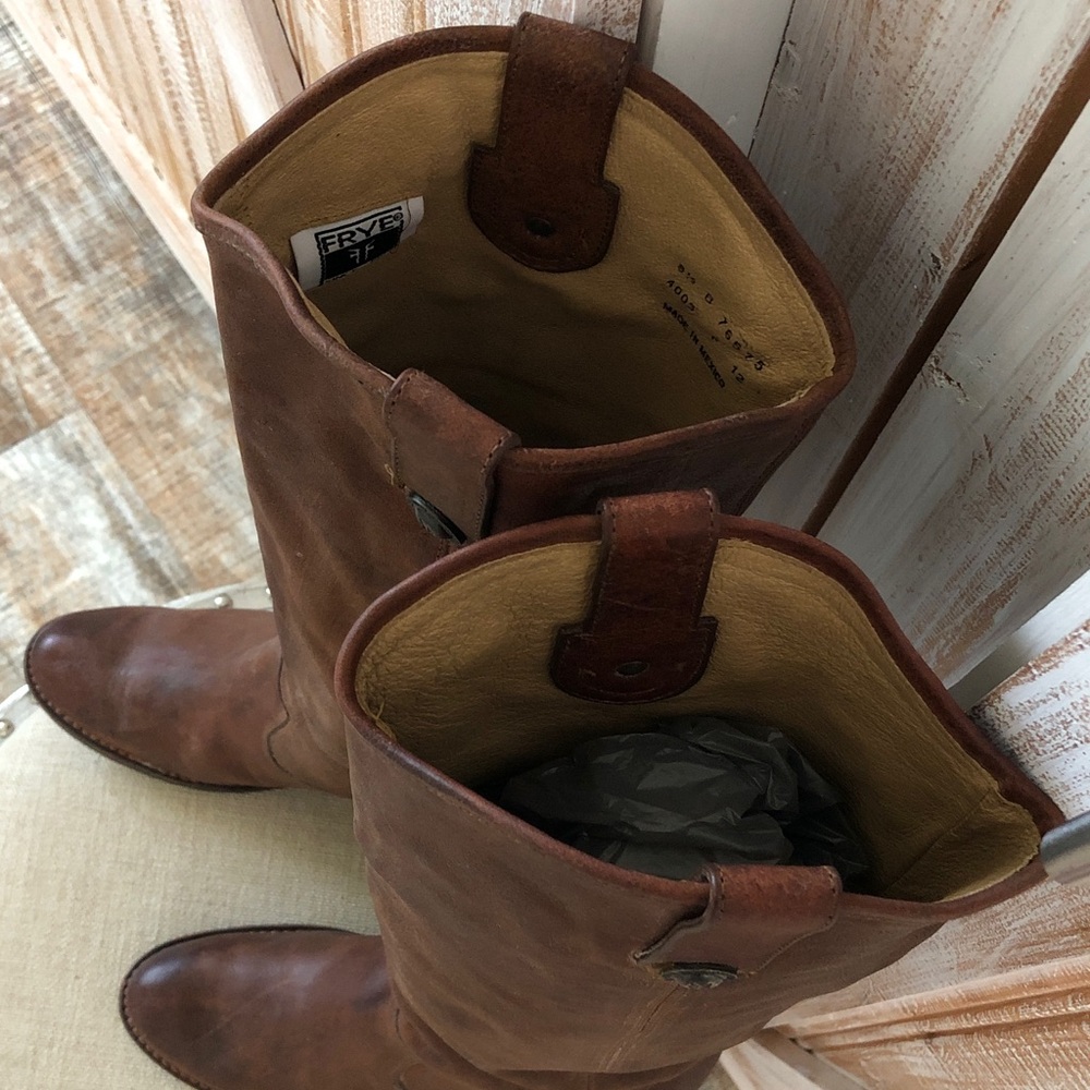 Frye Tan Genuine Real Leather Riding Boots